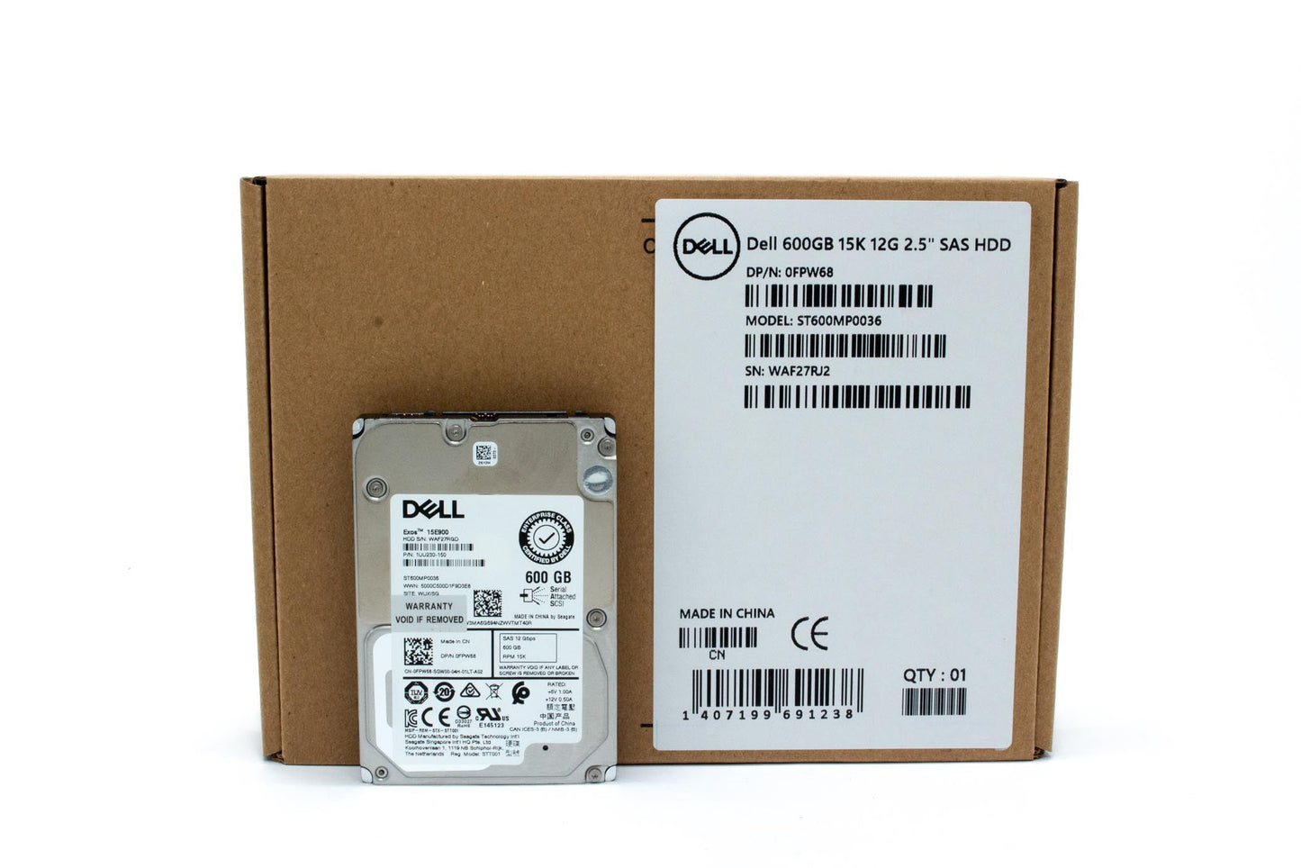 Dell 600GB, HDD, 15K RPM, 2.5 inch, Non Encrypted, SAS, 512b, Kestrel, Enterprise Class