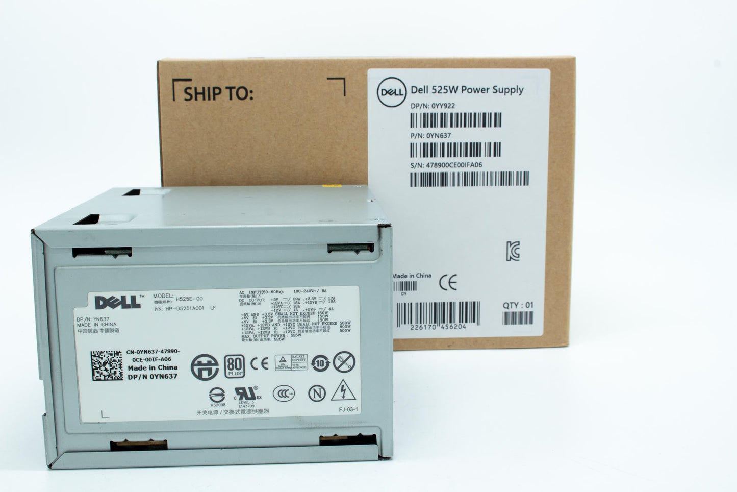 Dell PWR SPLY,525W,EPA,UPC,HIPRO