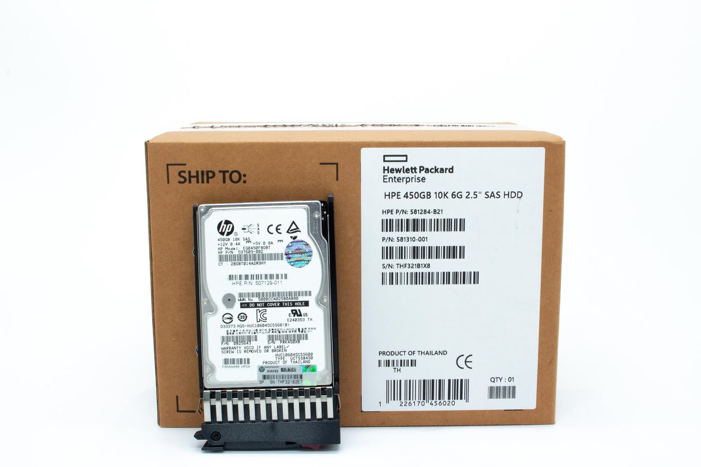 450GB hot-plug dual-port SAS hard disk drive - 6Gb/sec transfer rate, 10,000 RPM, 2.5-inch small form factor (SFF) - For use with Gen7 or earlier models