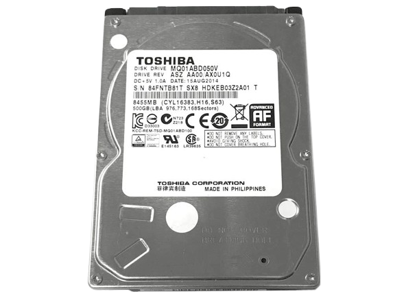 Toshiba 500GB 5400RPM 8MB Cache SATA 3.0Gb/s 2.5 inch Notebook Hard Drive (MQ01ABD050V) - 2 Year Warranty