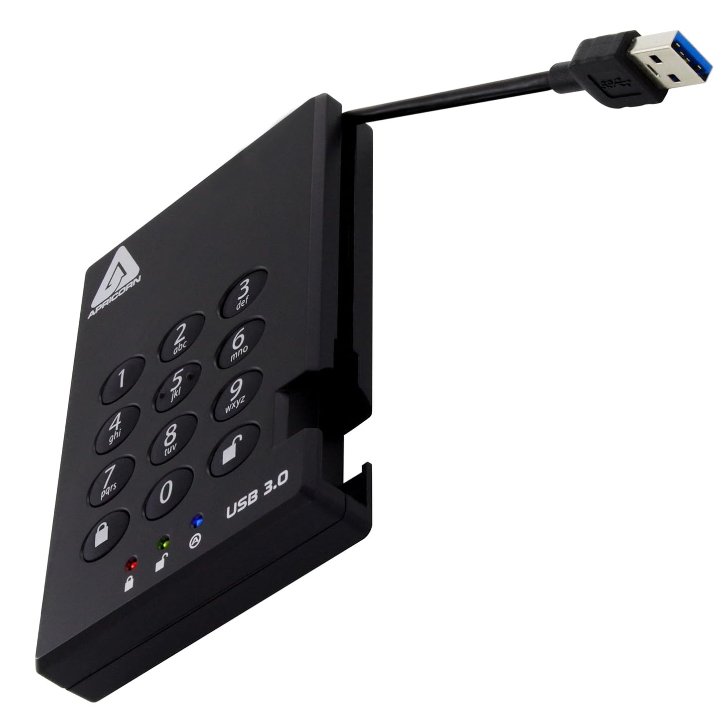 Apricorn Aegis Padlock 1 TB USB 3.0 256-bit AES XTS Hardware Encrypted Portable External Hard Drive (A25-3PL256-1000)