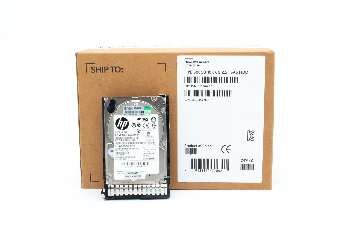 600GB SAS HARD DISK DRIVE (HDD) - 10,000 RPM, 6GB/S TRANSFER RATE, 2.5-INCH FORM FACTOR, SMARTDRIVE CARRIER (SC)