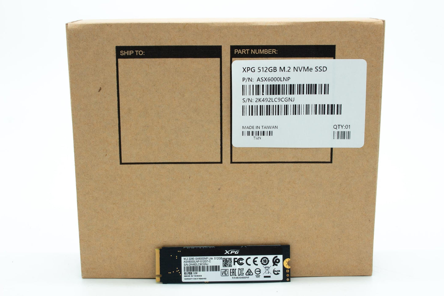 Adata SX6000 512GB NVMe M.2 Solid State Drive - ASX6000LNP-512GT-C