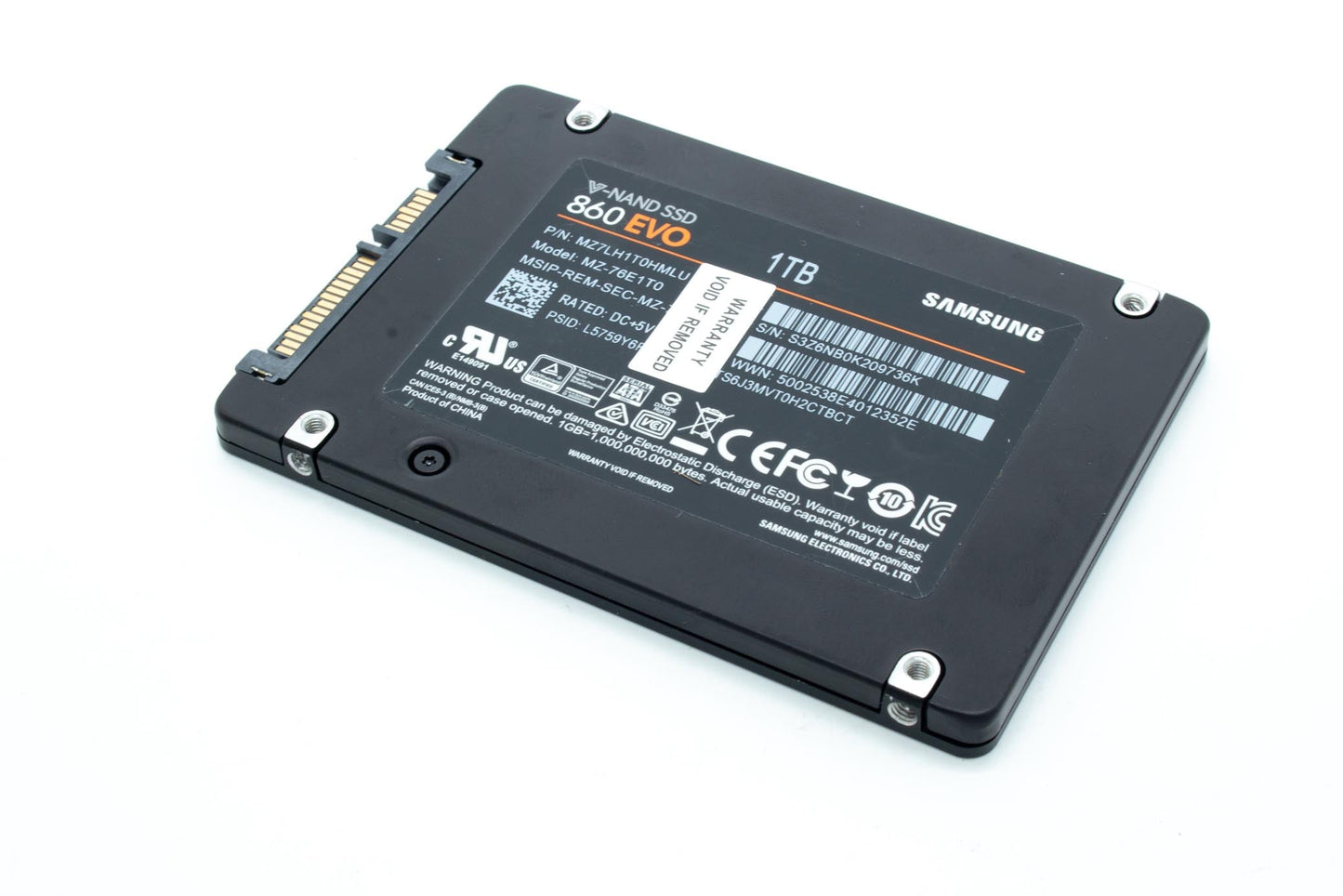 Samsung MZ-76E1T0 MZ-76P1T0 860 EVO P/N MZ7LH1T0HMLU 1TB SATA 2.5" SSD TESTED