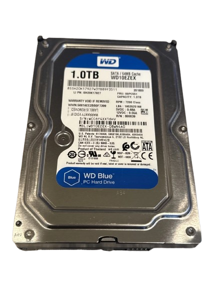 WD Blue 1TB 7.2K SATA 3.5 Drive WD10EZEX 00PC551 in Qatar