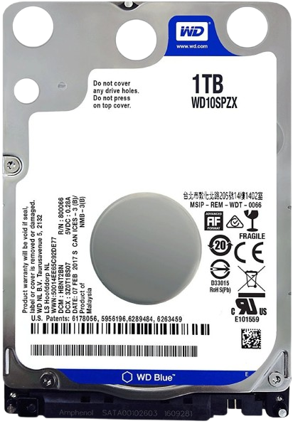 Western Digital WD 1TB 2.5" 128MB SATA III Hard Drive (WD10SPZX)