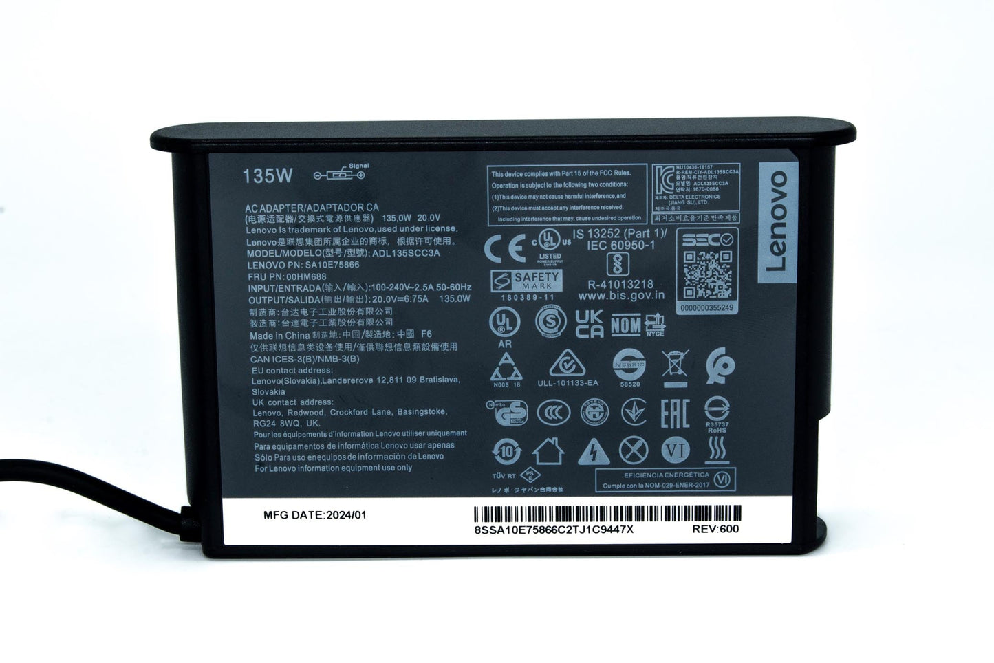 Lenovo AC_ADAPTOR Rectangle 135W 3P Black