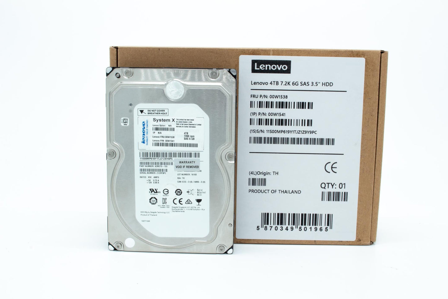 IBM 4TB 6G 10K SAS LFF HDD NHP HARD DRIVE 00W1538 00W1541