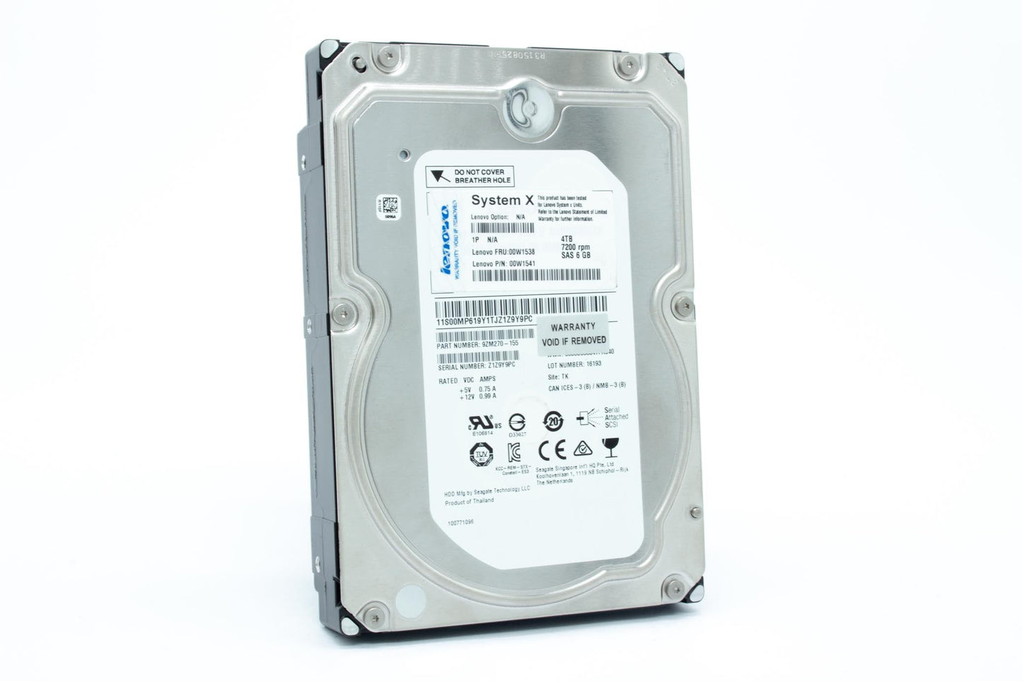 IBM 4TB 6G 10K SAS LFF HDD NHP HARD DRIVE 00W1538 00W1541