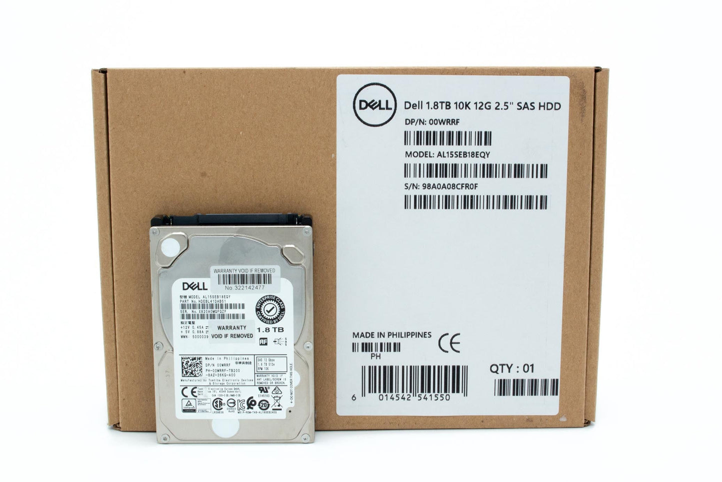 Dell 1.8TB, 10000 rpm, 2.5", SAS, 12Gbps