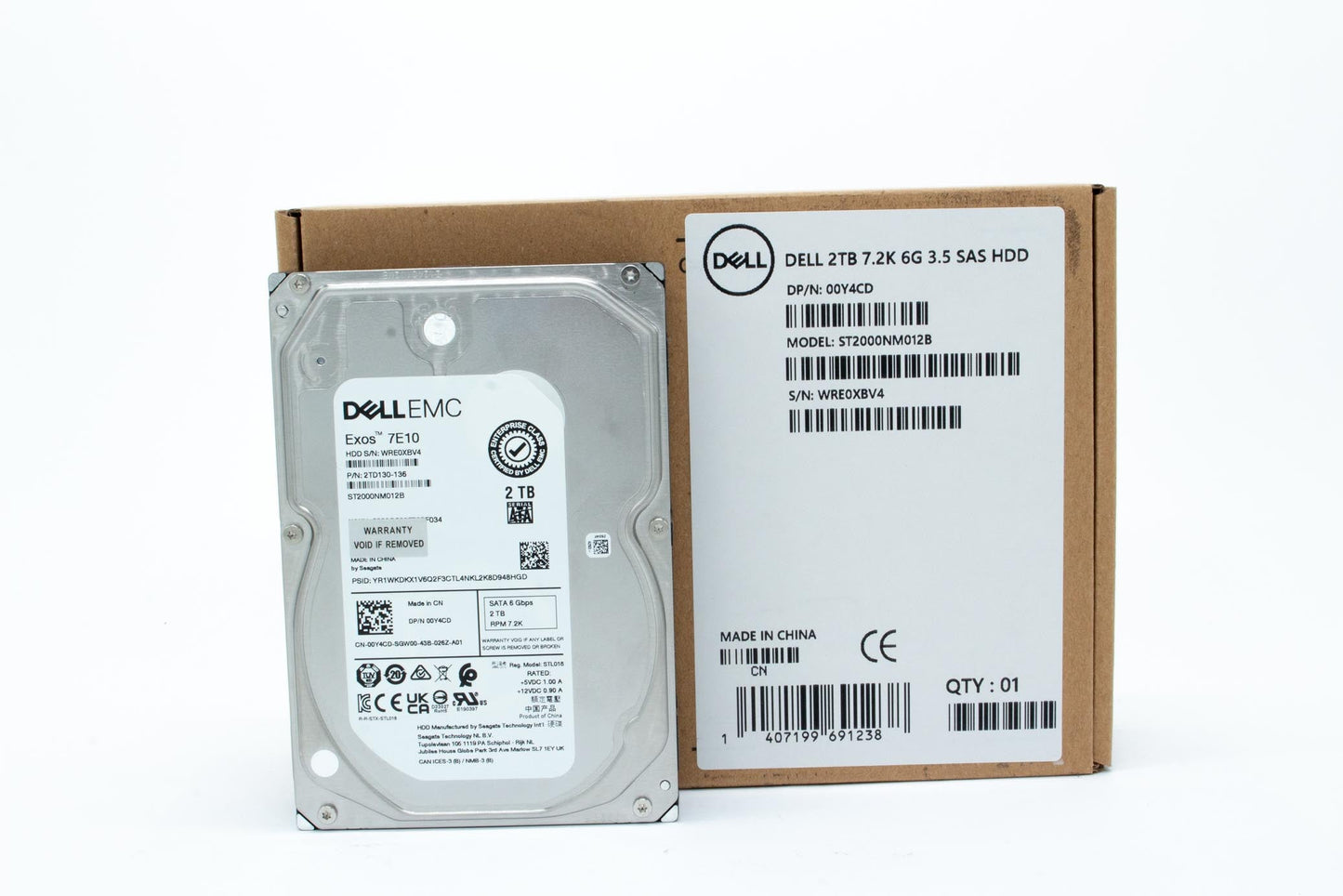 00Y4CD 0Y4CD Dell EMC 2TB 7.2K 6Gbps SATA 3.5'' Hard Drive HDD 14/15/16G KIT