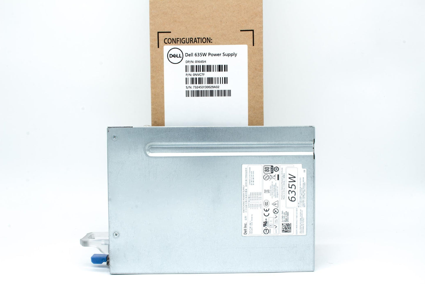 Dell Power Supply Unit, 635W output, 80 Plus Gold efficiency, compatible with Dell Precision T3600 and T5600 systems.