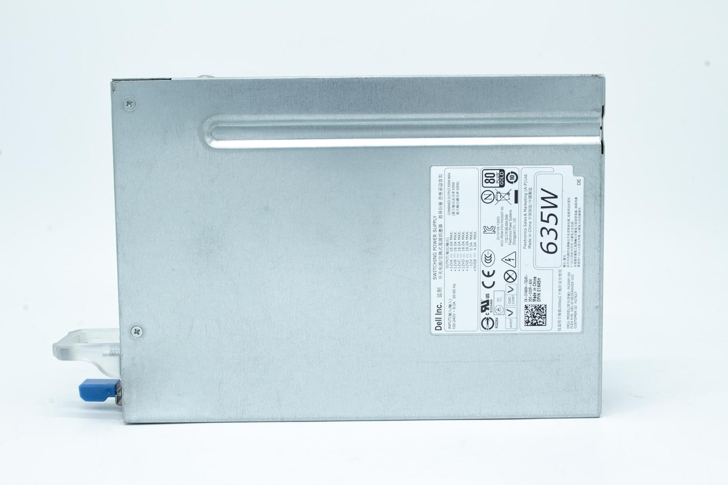 Dell Power Supply Unit, 635W output, 80 Plus Gold efficiency, compatible with Dell Precision T3600 and T5600 systems.