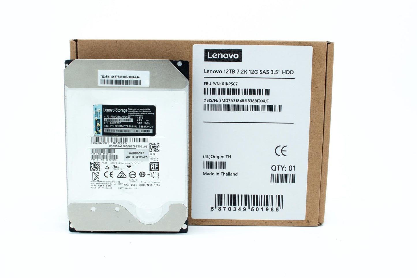 Hard Drive Assembly, SAS, 3.5", 12TB, 7200 RPM 12.0Gb/s, Hot Swap, Internal Hard Drive, with tray