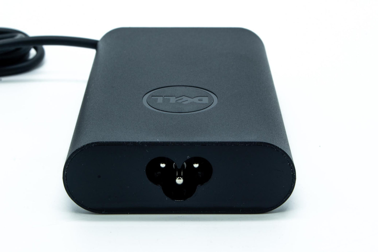 Dell 65W AC adapter with 19.5V output, USB Type-C connector, compatible with various Dell notebooks, indoor use only.