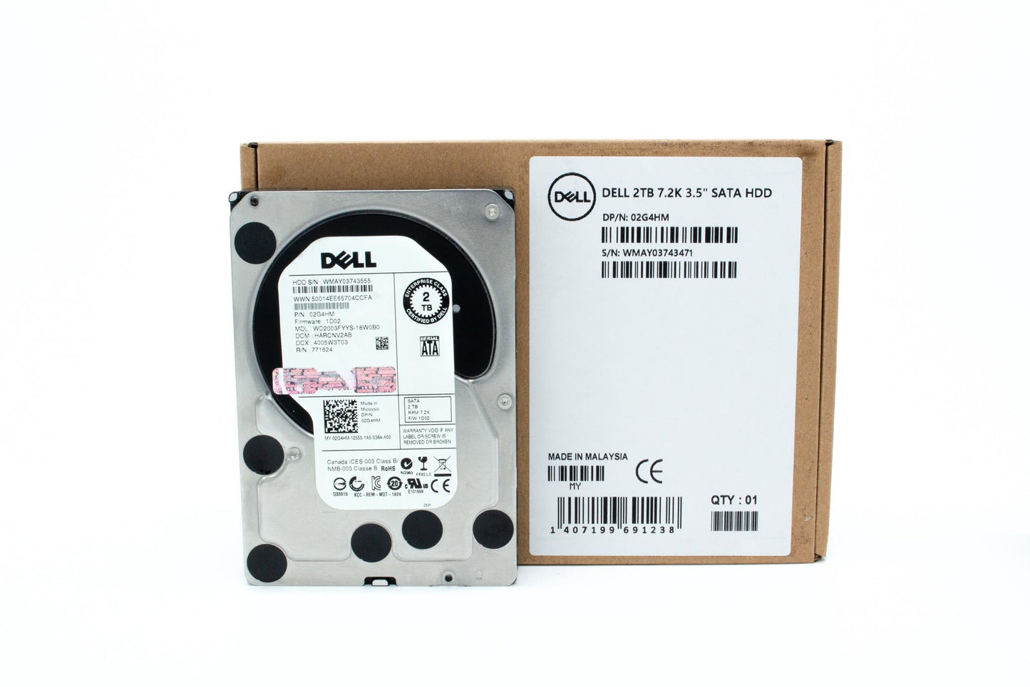 Dell 2Tb 7200Rpm Sata Ii 3Gb/S 64Mb Cache 3.5-Inch Hard Drive - 02G4Hm