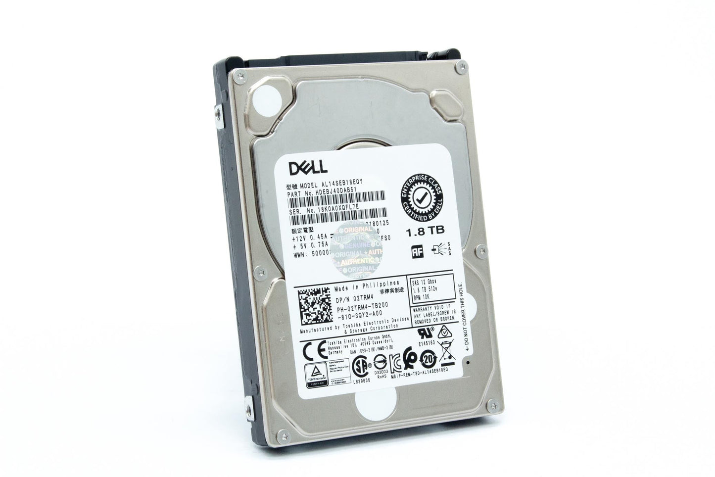 Dell 1800GB, 10000 rpm, 2.5", SAS, 12Gbps