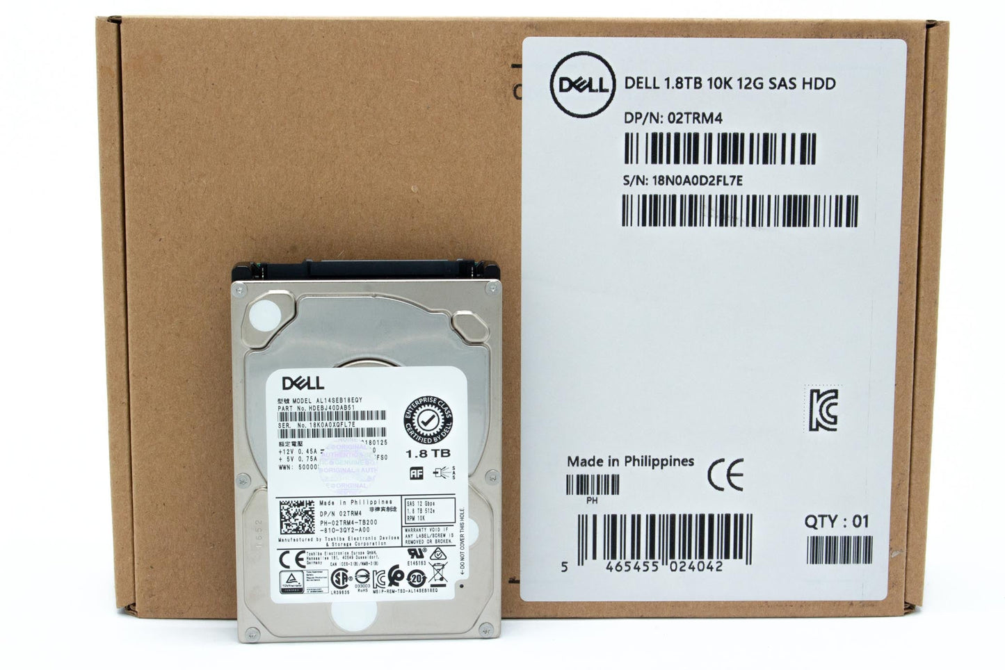 Dell 1800GB, 10000 rpm, 2.5", SAS, 12Gbps