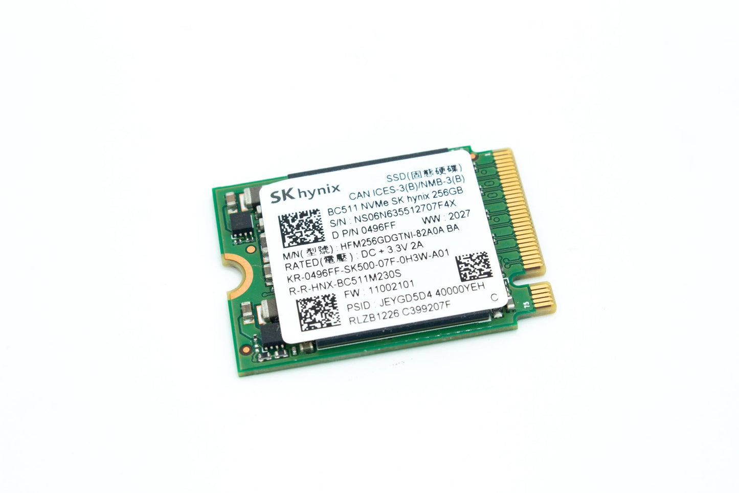 Dell 256GB, SSD, PCIe-34, M.2, Height 2.38mm, HYNIX, BC511