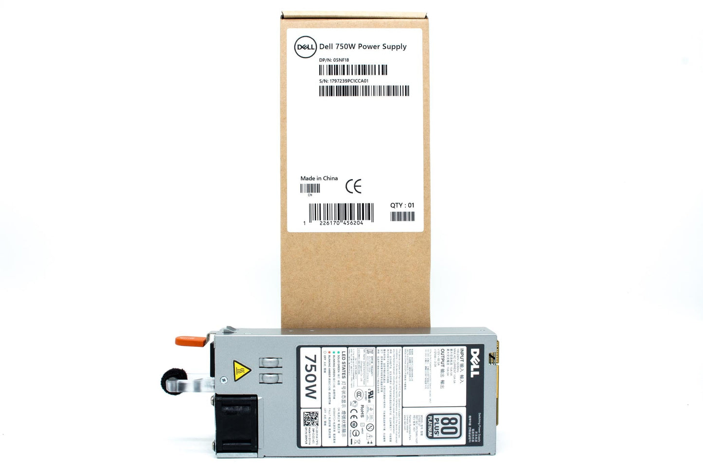 Dell ASSY Power Supply, 750 Watts, Redundant, Contains Bare Part 9799K, Delta Products, RoHS Compliant