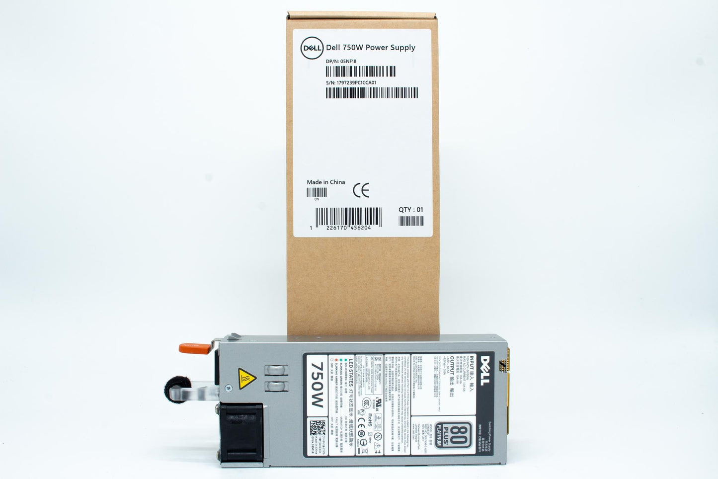Dell ASSY Power Supply, 750 Watts, Redundant, Contains Bare Part 9799K, Delta Products, RoHS Compliant