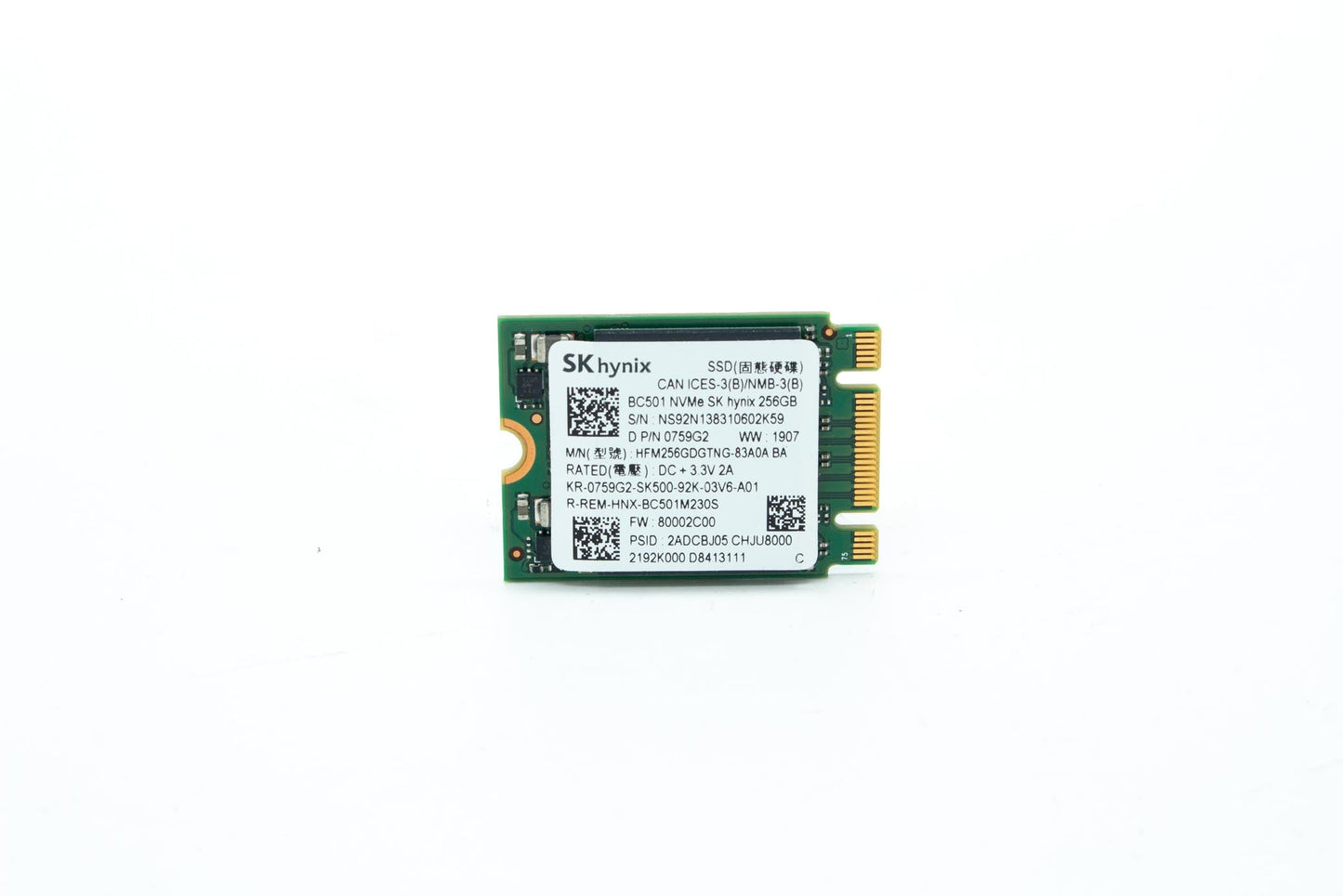 Dell 256GB, SSD, PCIe-32, M.2, 22mm/30mm/2.38mm, NVMe, Three Level Nand, Mixed