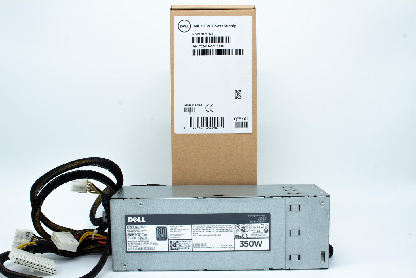 Dell Power Supply, 350 Watts, 240V, Non-Redundant, Flextronics, With LED