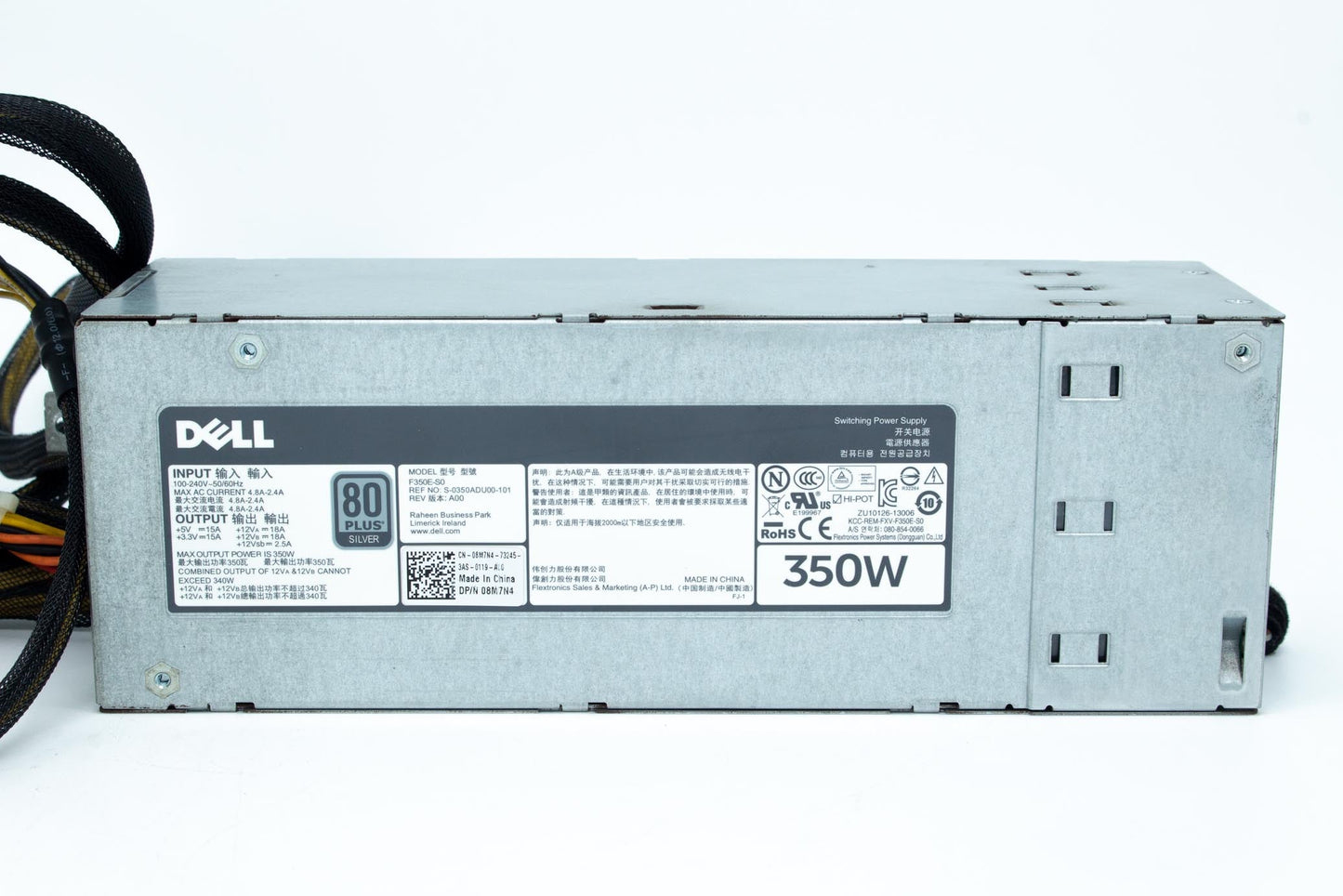 Dell Power Supply, 350 Watts, 240V, Non-Redundant, Flextronics, With LED