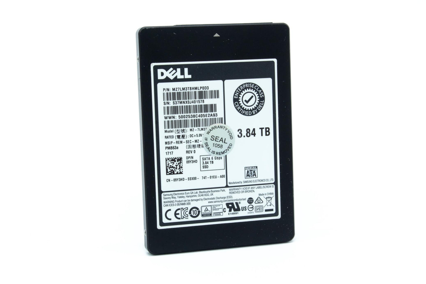 Genuine 9Y3HD PM863a 3.84TB 6Gbps SATA RI TLC 2.5 SSD 09Y3HD MZ-7LM3T8B Original