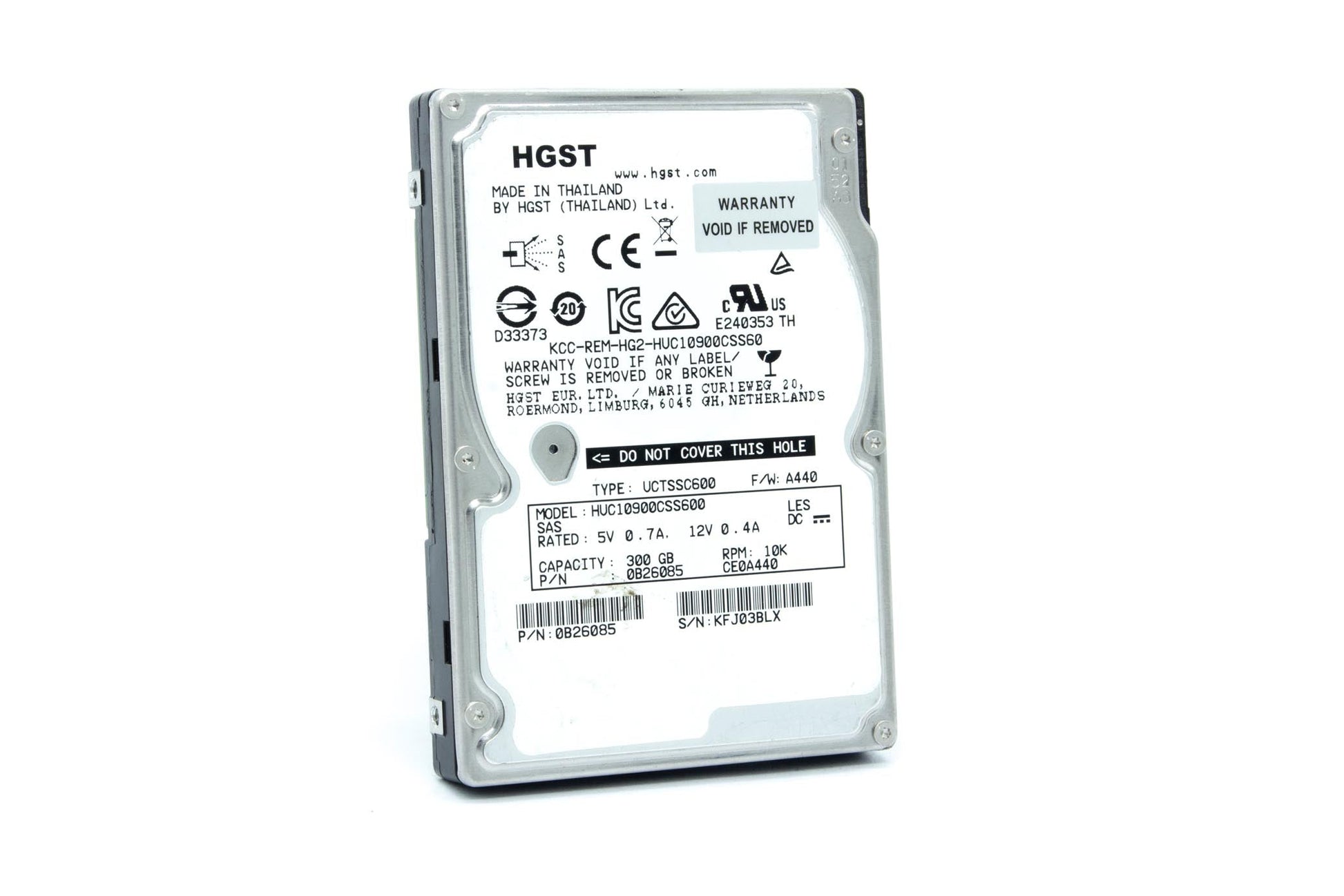 Hard disk drive with HGST branding on a white background in Qatar