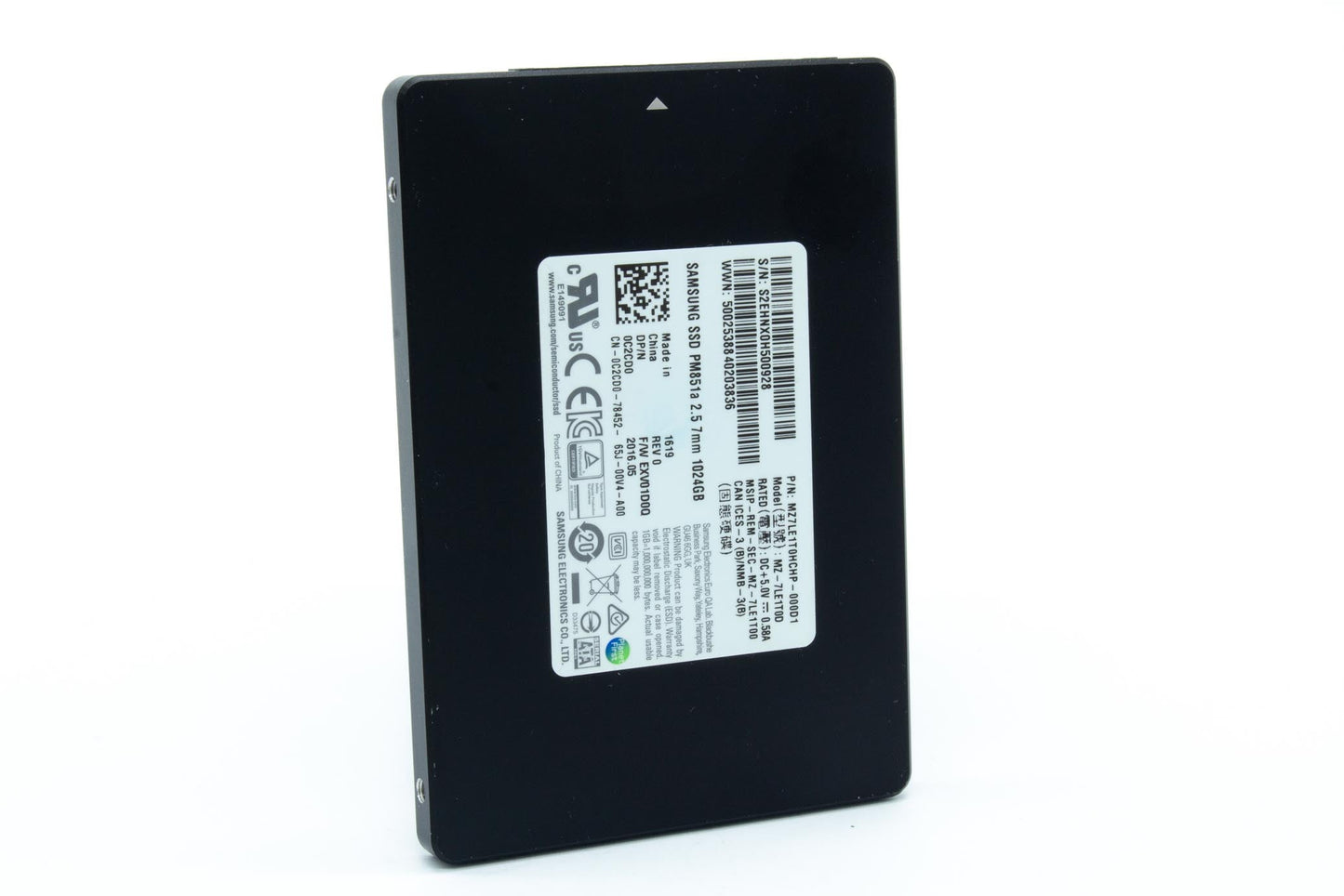 Samsung 0C2CD0 1TB SSD 2.5" SATA Model: MZ-7LE1T0D DP/N: C2CD0