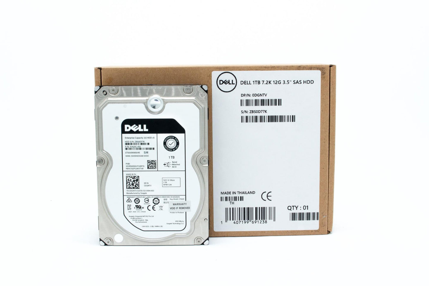 Dell 1TB SAS HDD, 7200 rpm, 3.5"