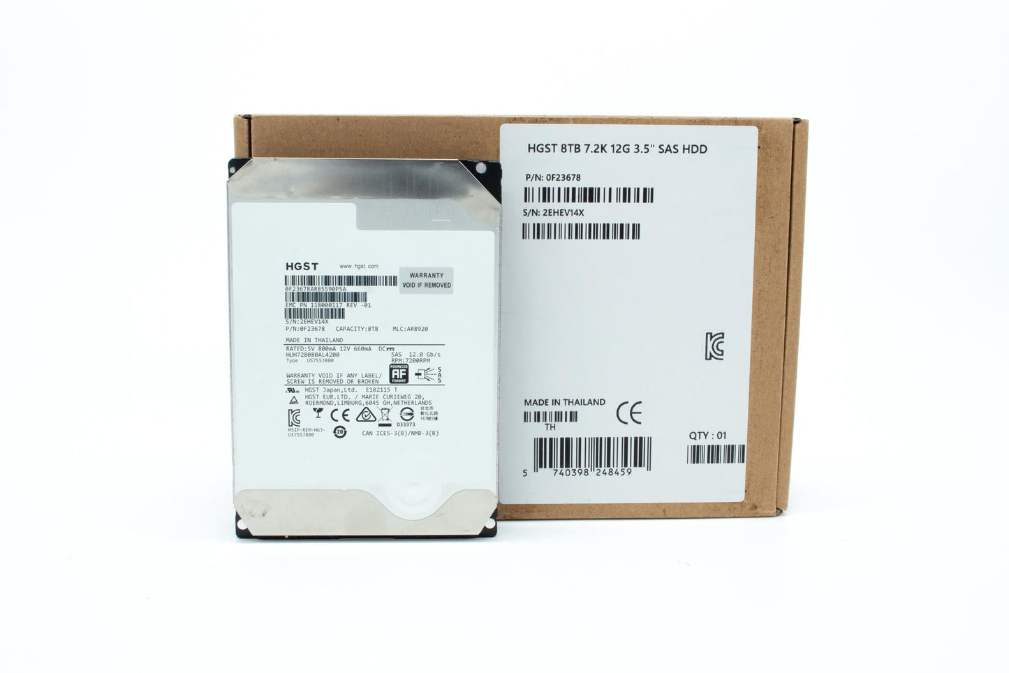 HGST HUH728080AL4200 HDD 8TB SAS 12Gb/s 7.2K 3.5" 0F23678