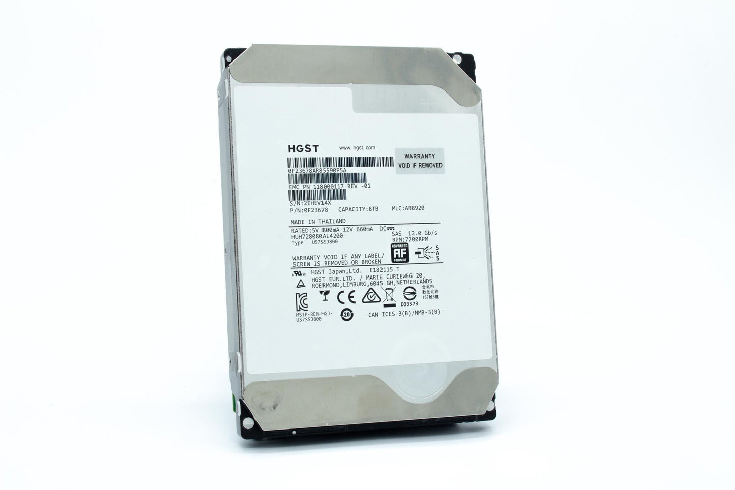 HGST HUH728080AL4200 HDD 8TB SAS 12Gb/s 7.2K 3.5" 0F23678