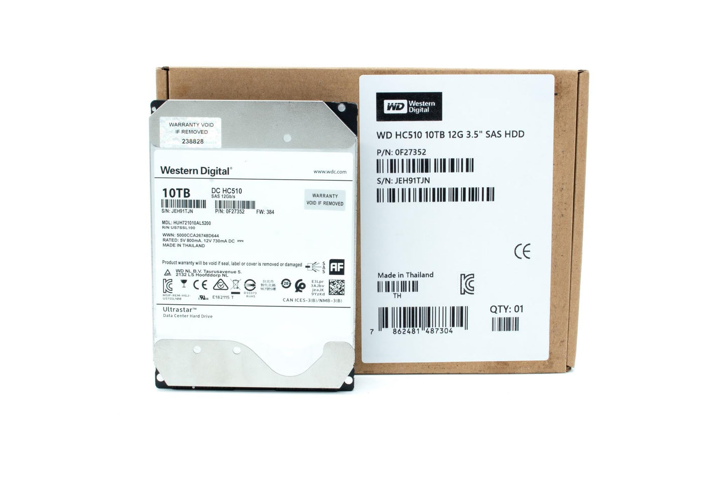 HGST Ultrastar He10 | HUH721010AL5200 | 0F27352 | 10TB 7200 RPM SAS 12.0Gb/s 256MB Cache 3.5" Inch | Instant Secure Erase | 512e | Helium Platform Enterprise Internal Bare Hard Disk Drive
