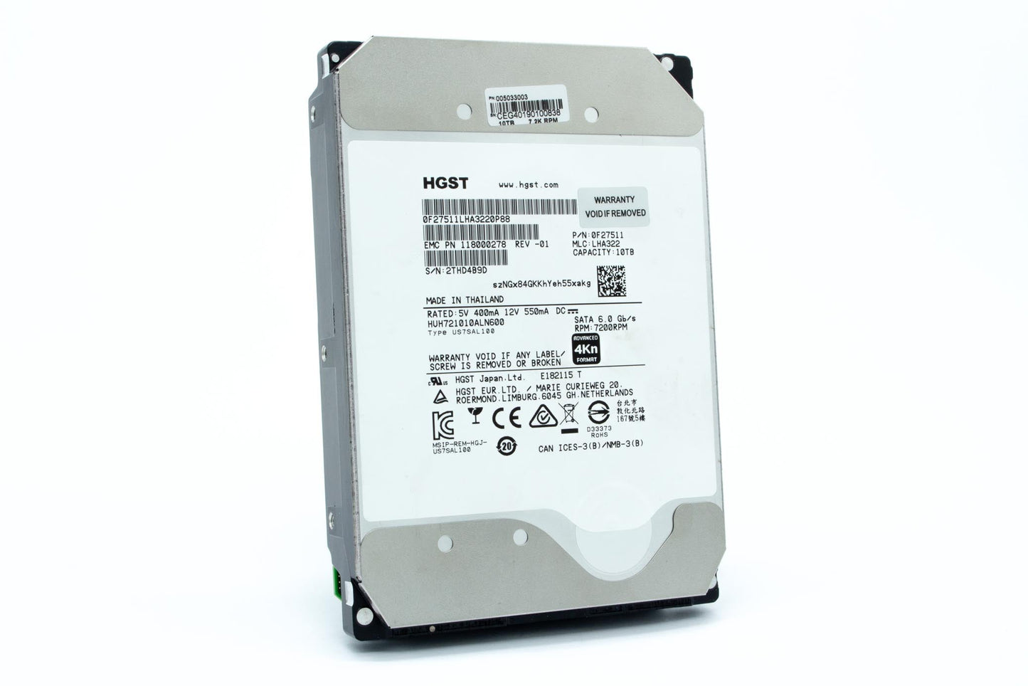 *LOT OF 8* DELL EMC 10TB 7.2K 6Gb/s AF SATA HUH721010ALN600 DP/N 0F27511