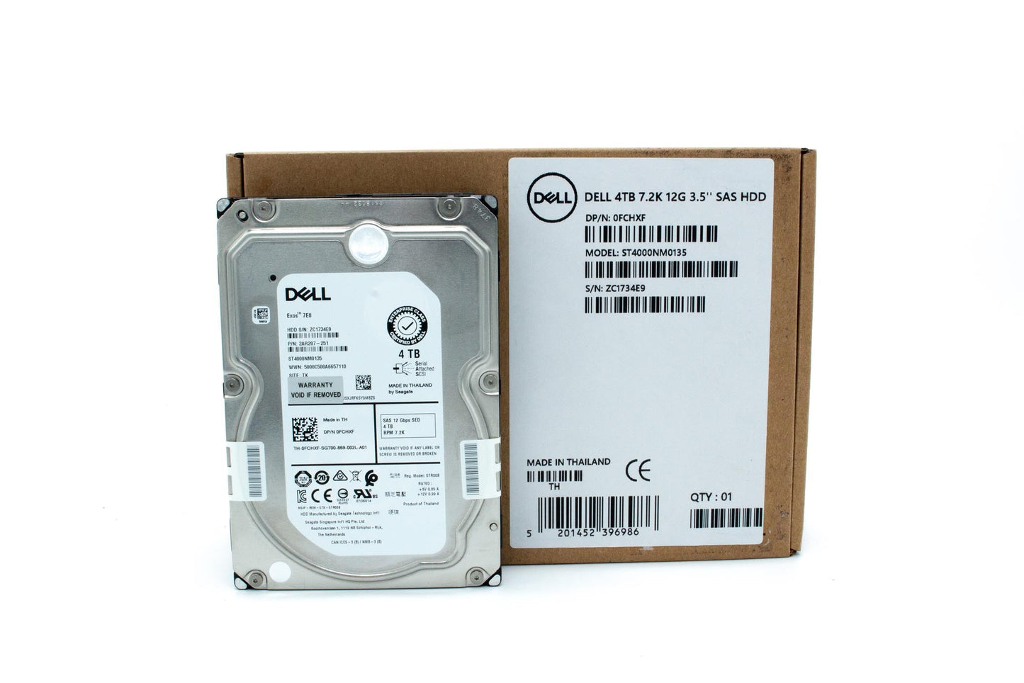 Dell 4TB, HDD, 7.2K RPM, 3.5 inch, Encrypted FIPS, SAS12, 512b, 128MB, Enterprise Class