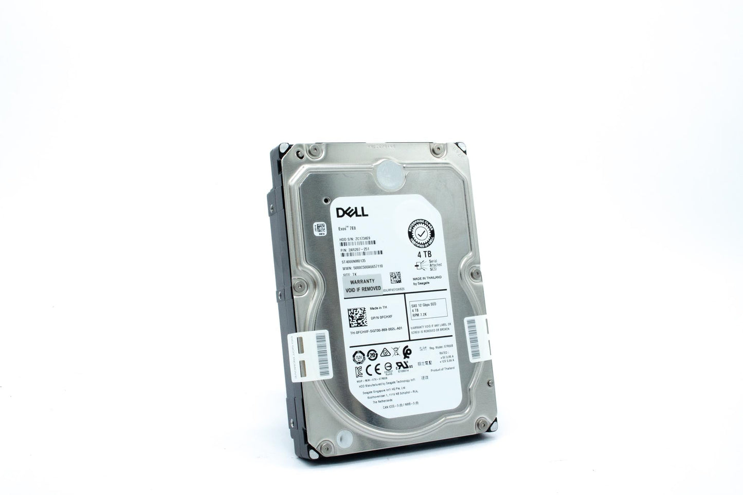 Dell 4TB, HDD, 7.2K RPM, 3.5 inch, Encrypted FIPS, SAS12, 512b, 128MB, Enterprise Class