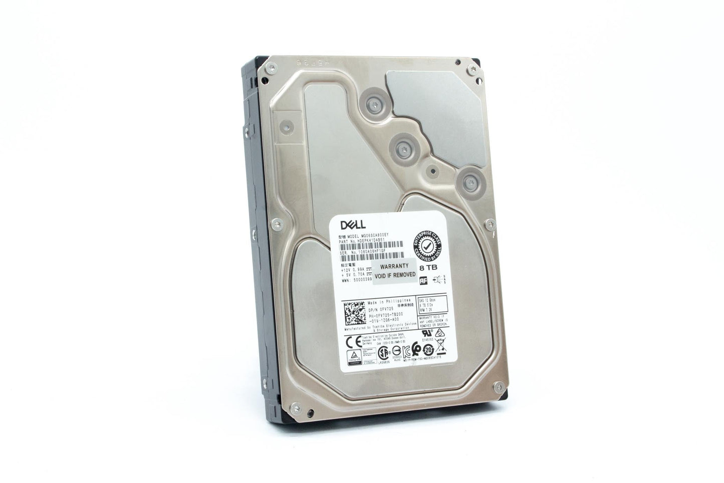 FV725 DELL 8TB 7.2K NL SAS 12Gbps 3.5in 512e HDD 0FV725 MG06SCA800EY