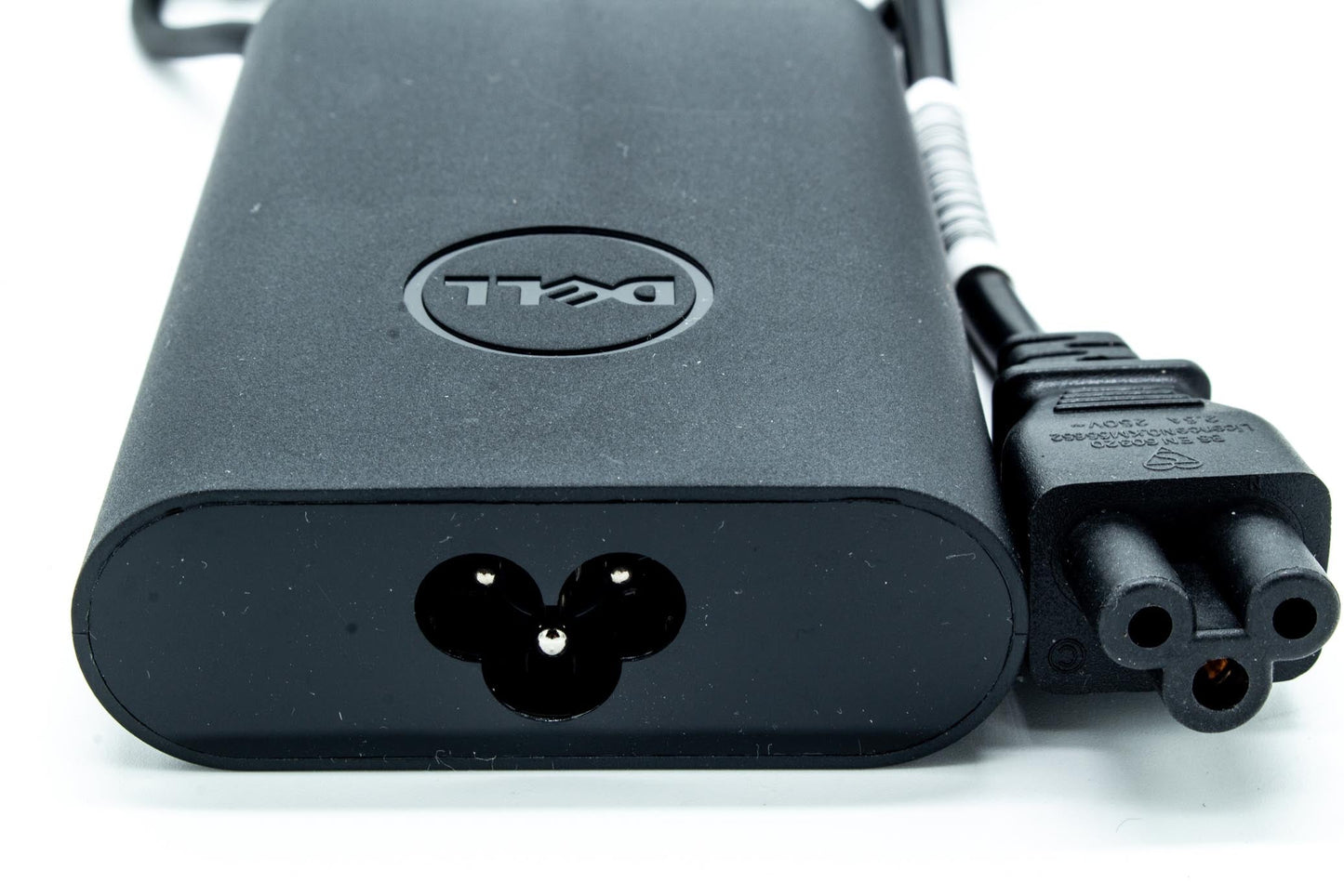 Dell 65W AC power adapter, 19.5V output, 3.34A current, proprietary 7.4mm connector, compatible with Dell Latitude laptops