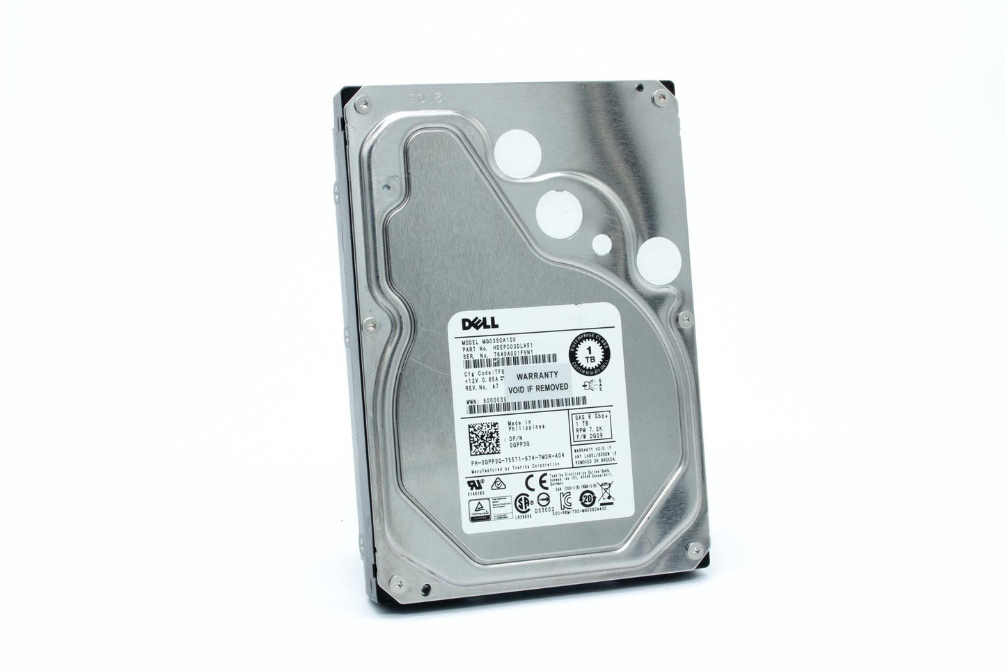 Dell HDD, 1TB, 512b, SAS6, 7.2K RPM, 3.5 inch, 64MB, Toshiba, Harrier-2, (Enterprise Class)