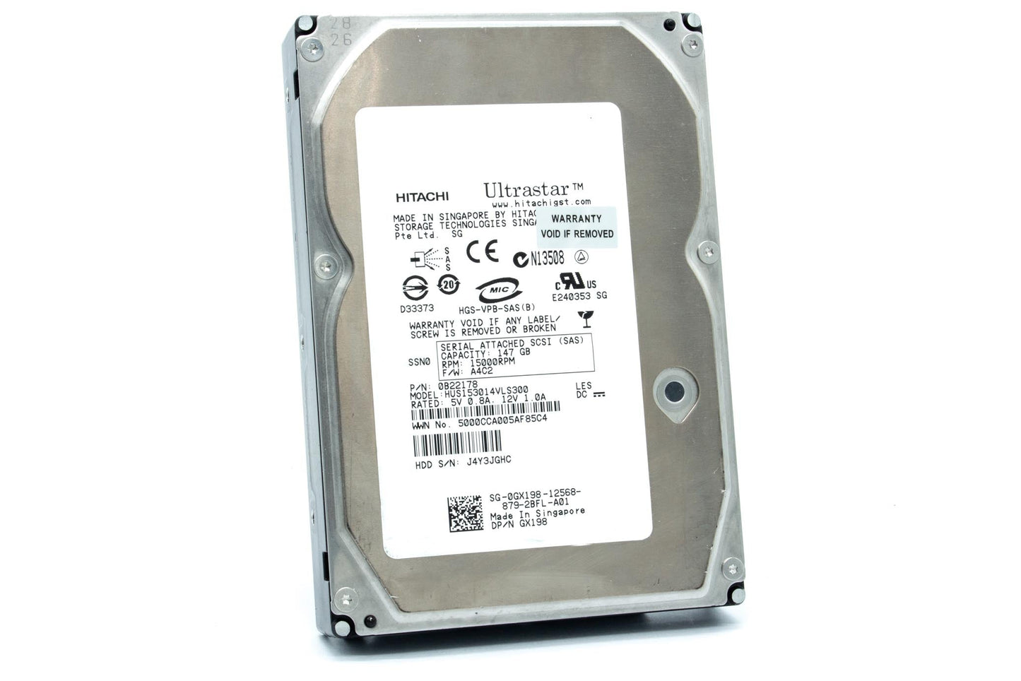 Dell 0B20915 146GB 15K SAS 3.5" 3G HDD Hitachi HUS151414VLS30 Hard disk Drive