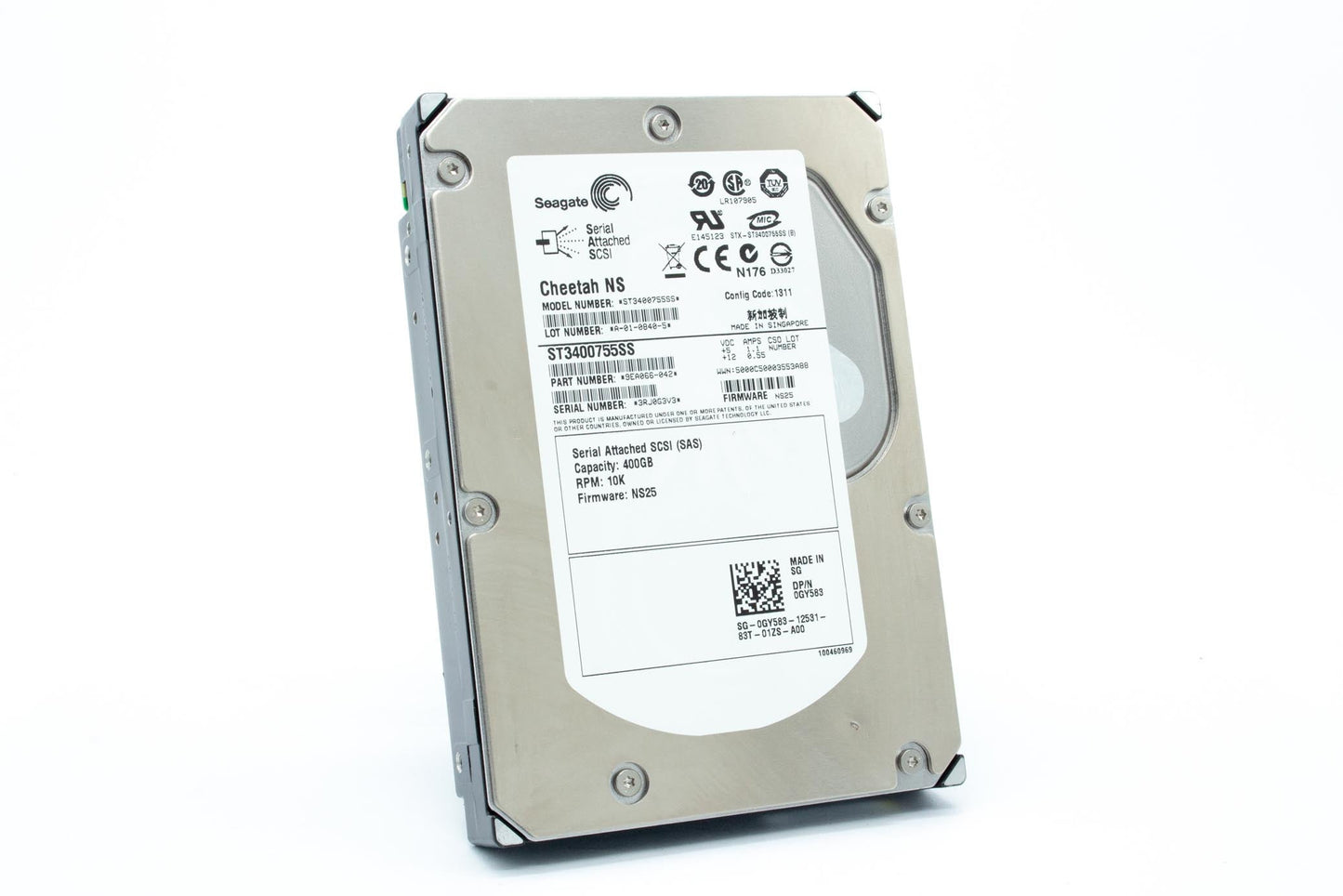 Dell 400GB SAS HDD, 10000 rpm, 3.5"