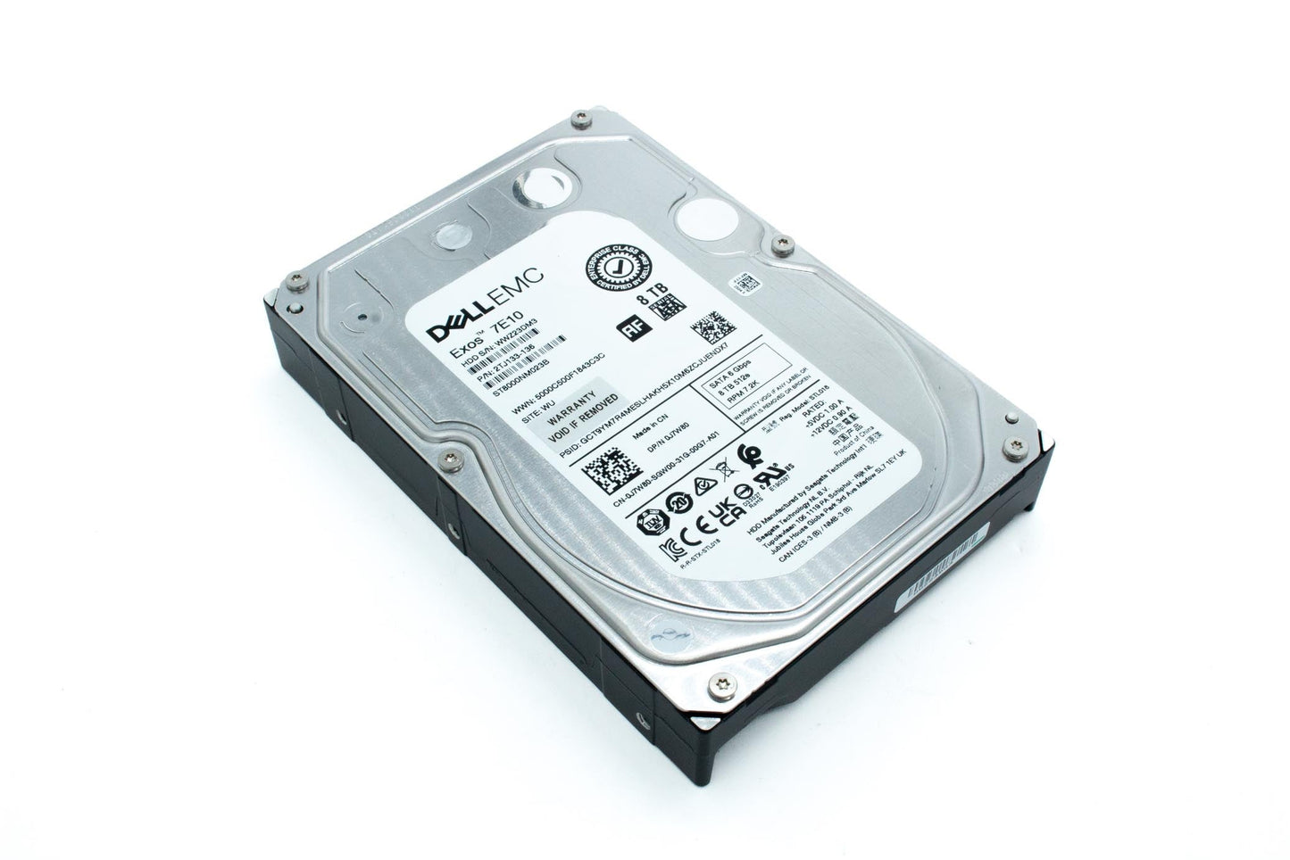 Dell 8TB, HDD, 7.2K RPM, 3.5 inch, Non Encrypted, SATA, 512e, 256MB, Enterprise Class