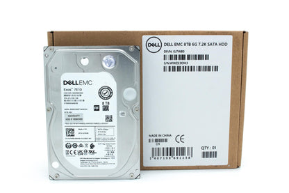 Dell 8TB, HDD, 7.2K RPM, 3.5 inch, Non Encrypted, SATA, 512e, 256MB, Enterprise Class