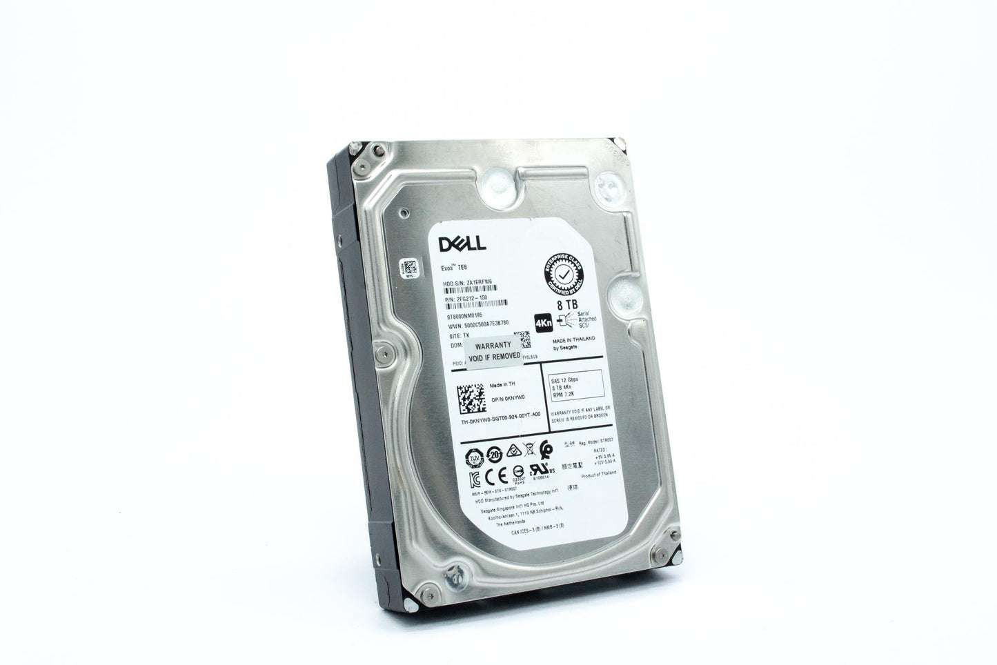 Dell 8TB, HDD, 7.2K RPM, 3.5 inch, Non Encrypted, SAS12, 4kn, 64MB, Makara Plus ISE, Enterprise Class