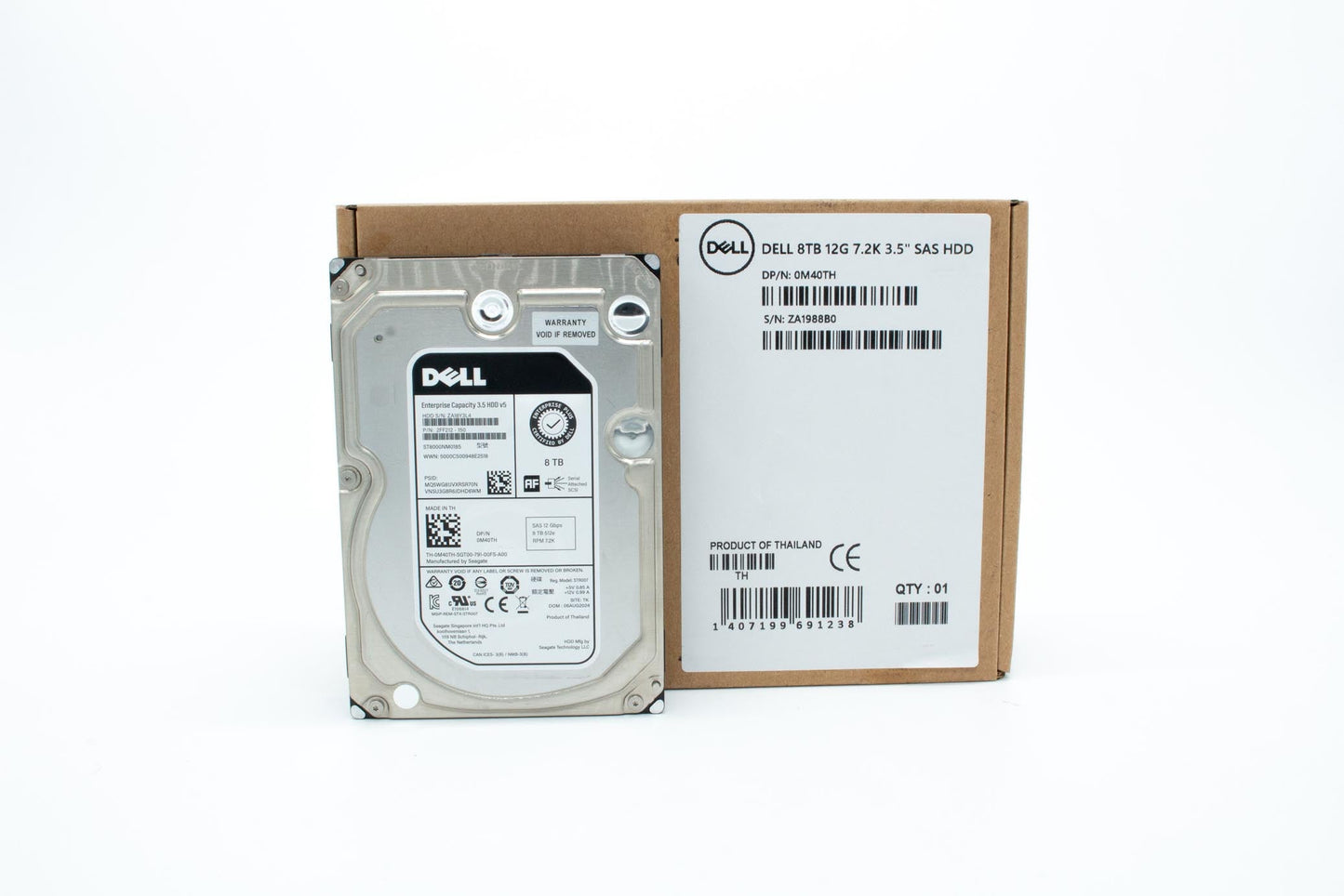 Dell 8TB, HDD, 7.2K RPM, 3.5 inch, Non Encrypted, SAS12, 512e, 64MB, Makara Plus ISE, Enterprise Class