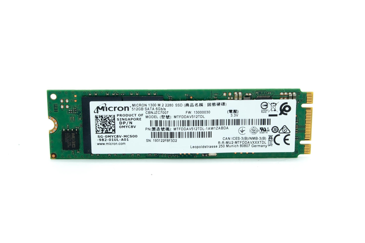 Dell Dell SSDR,512,S3,80S3,MICRON,1300 - W125716531 Dell SSDR,512,S3,80S3,MICRON,1300