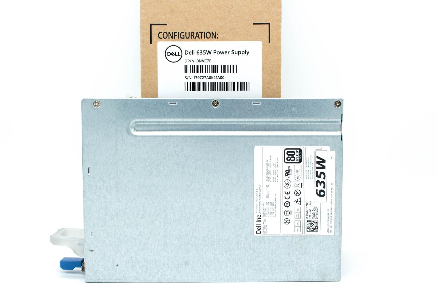 Dell Power Supply Unit, 635W output, 80 Plus Gold efficiency, compatible with Dell Precision T3600 and T5600 systems.