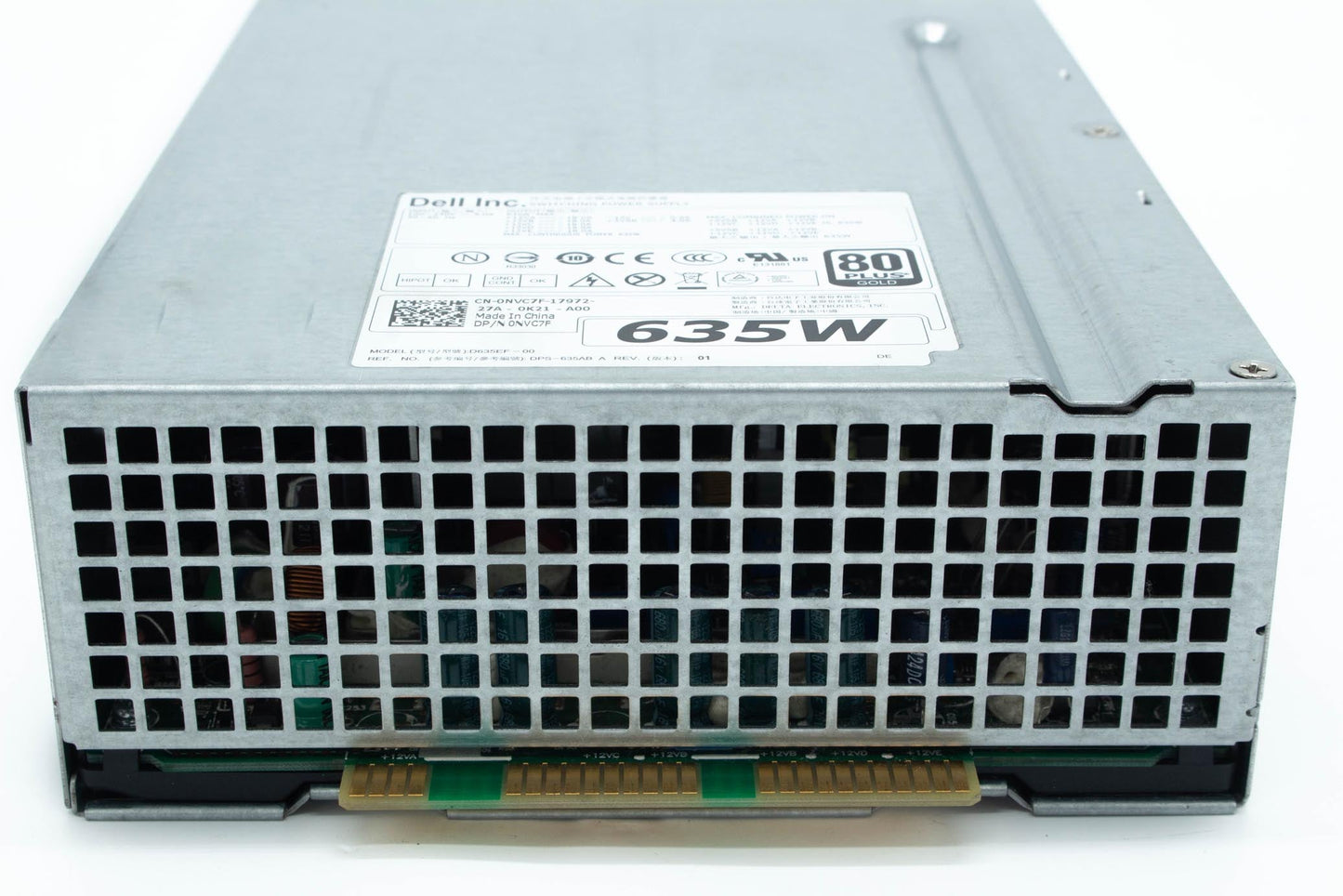 Dell Power Supply Unit, 635W output, 80 Plus Gold efficiency, compatible with Dell Precision T3600 and T5600 systems.